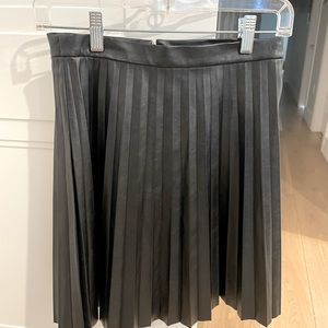 JCrew pleated leather skirt